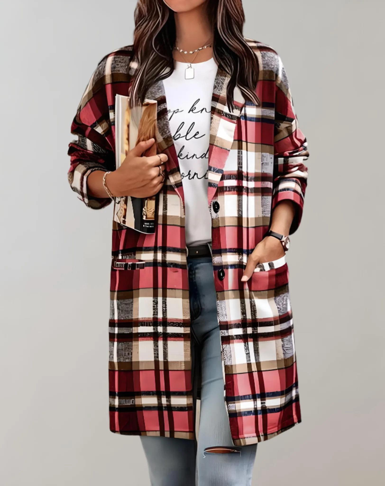 Beatrice - Oversized plaid jacket