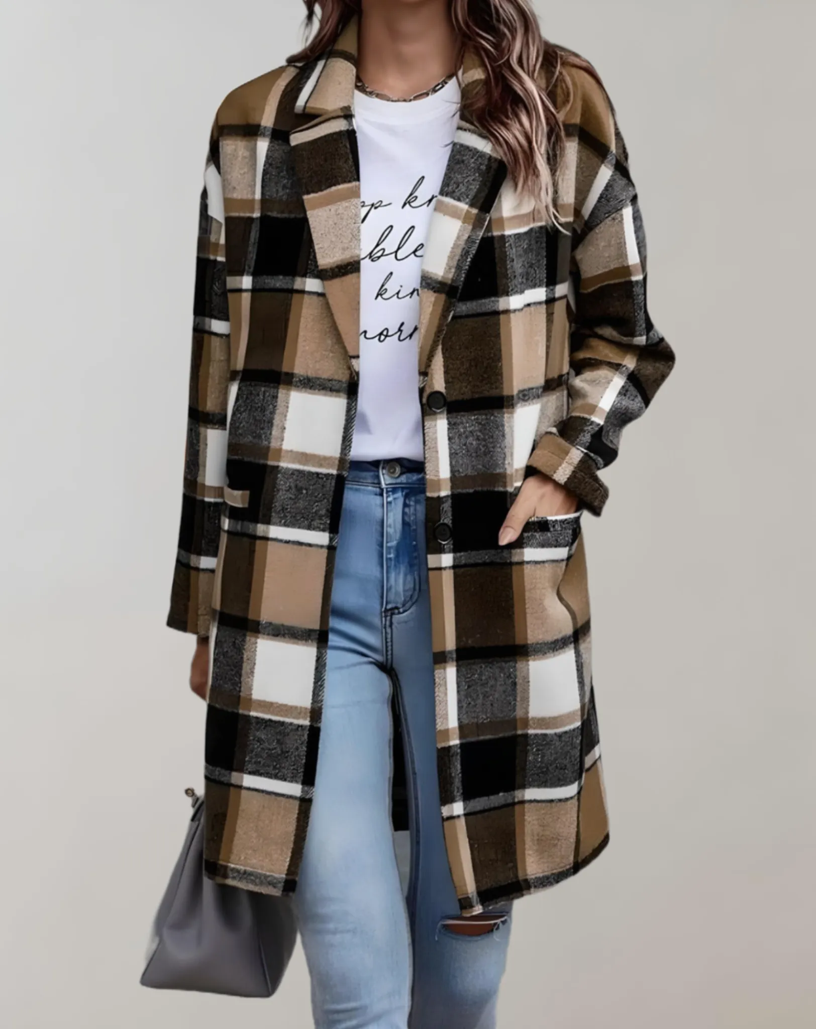 Beatrice - Oversized plaid jacket