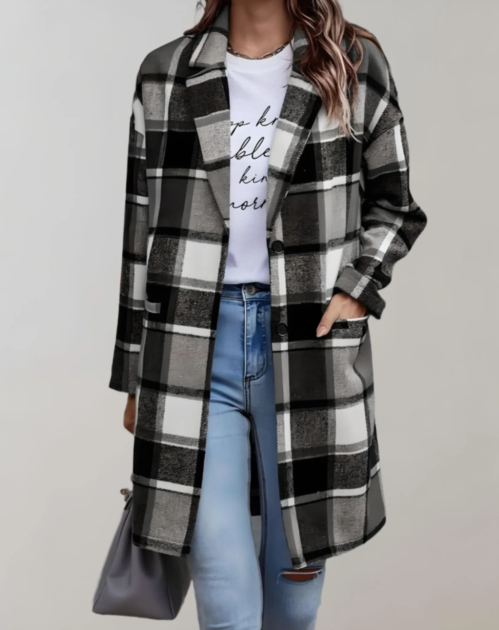 Beatrice - Oversized plaid jacket