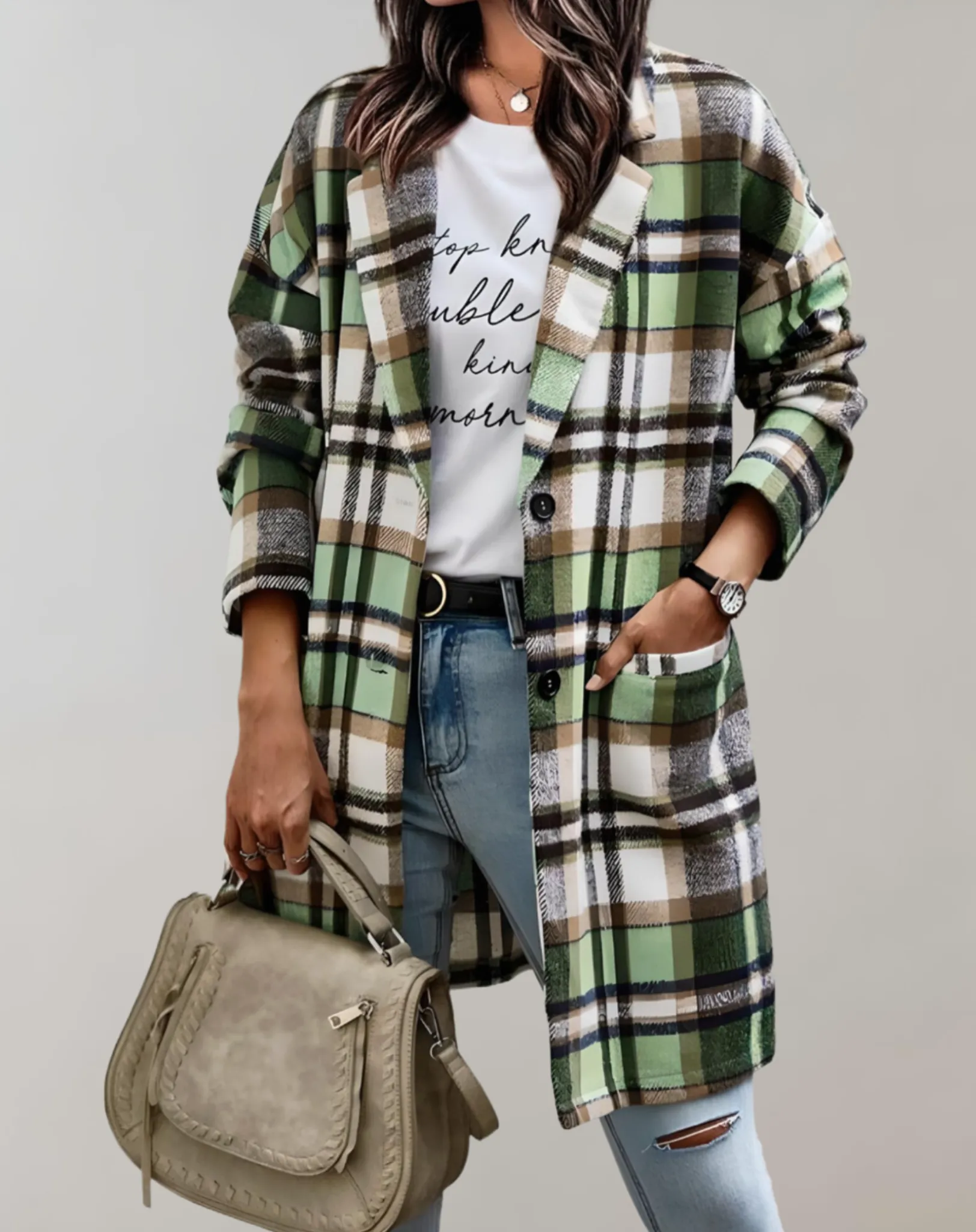 Beatrice - Oversized plaid jacket