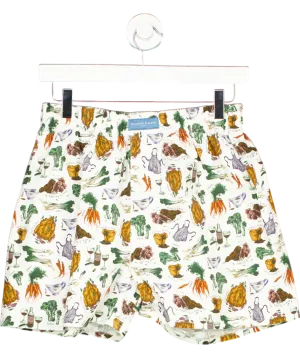 Beaufort & Blake White Veg Boxer Shorts UK S