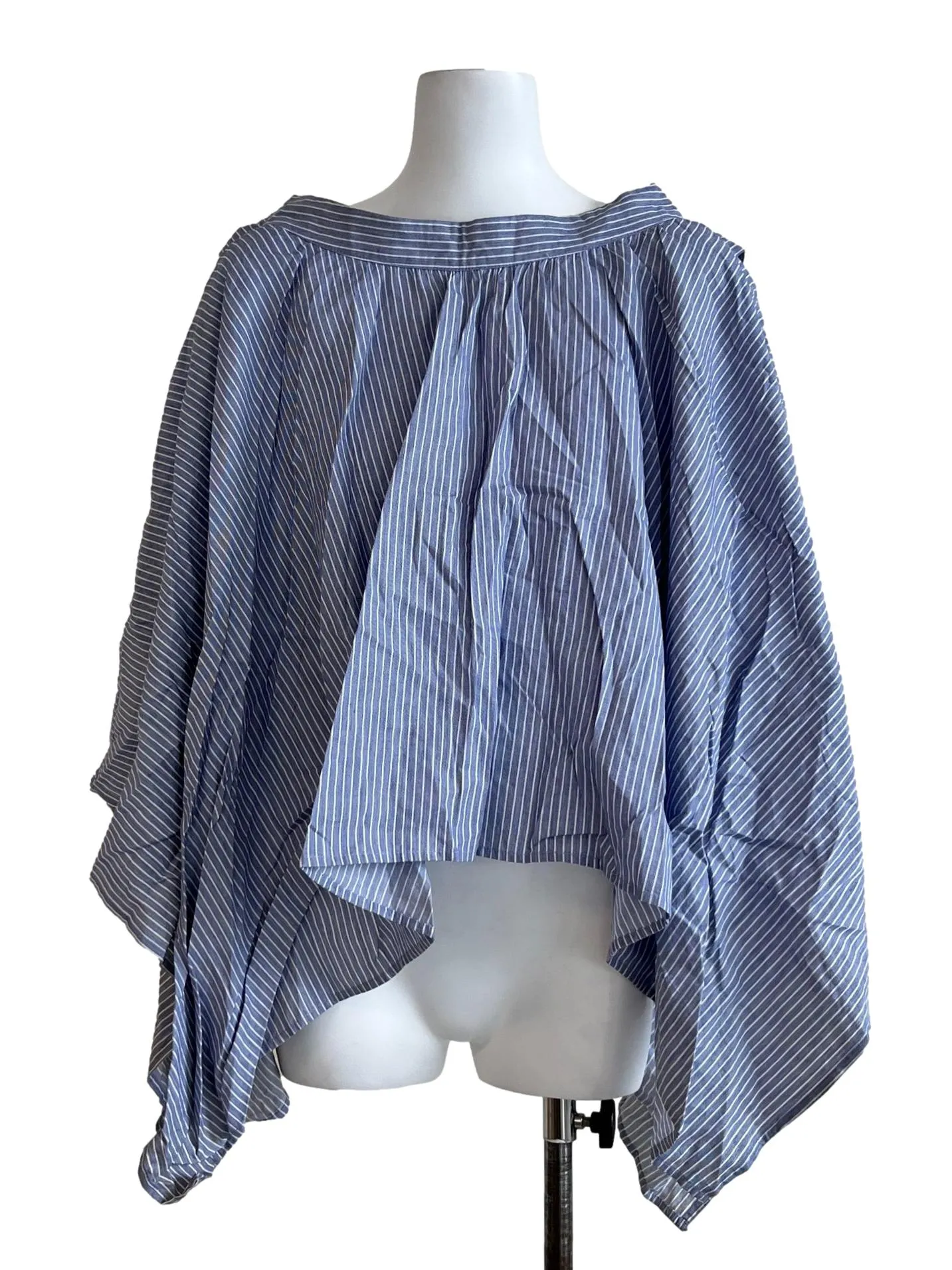 Beige And Black Long Sleeved Ribbed Blouse
