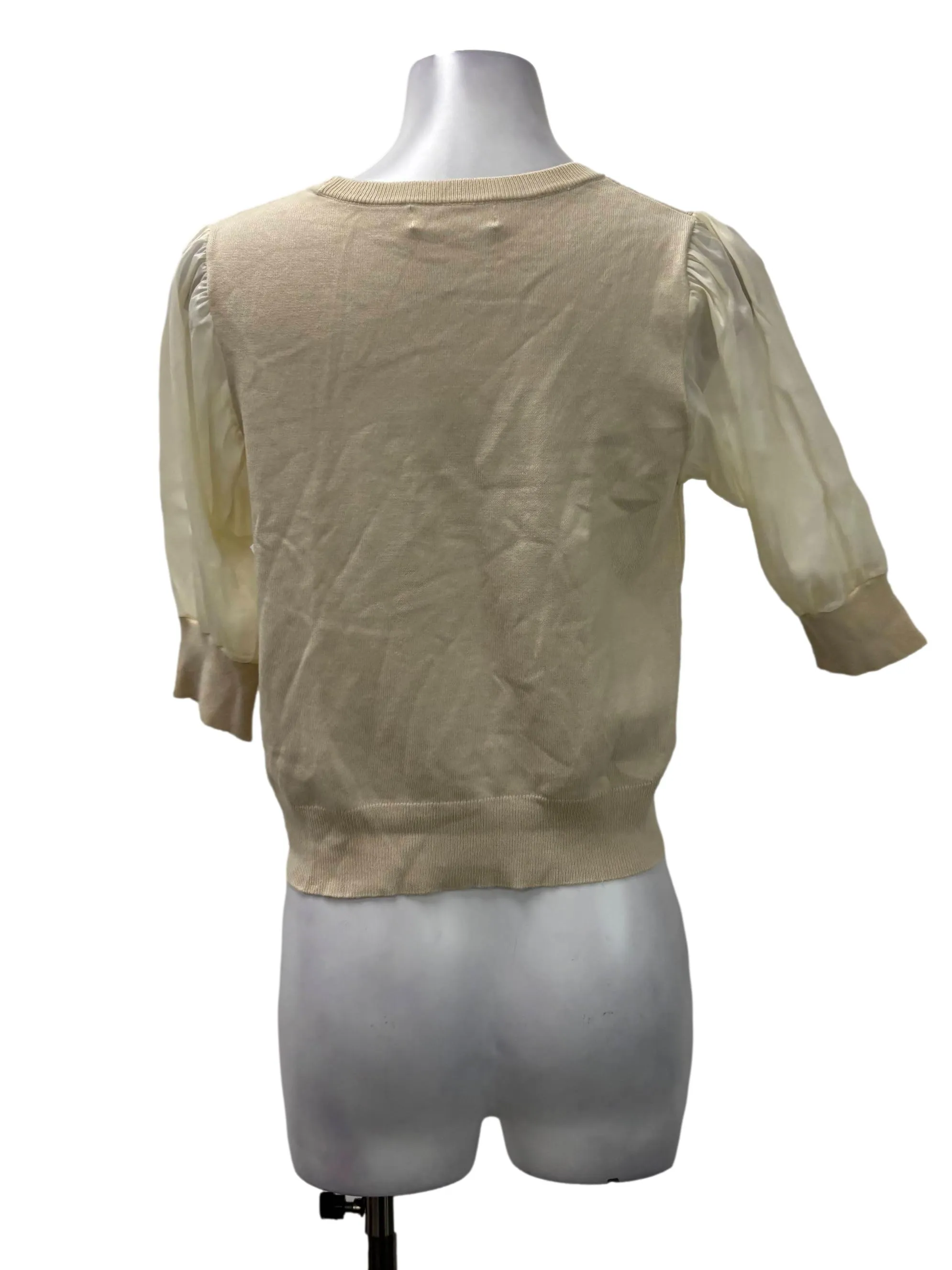 Beige Roundneck Knit Top