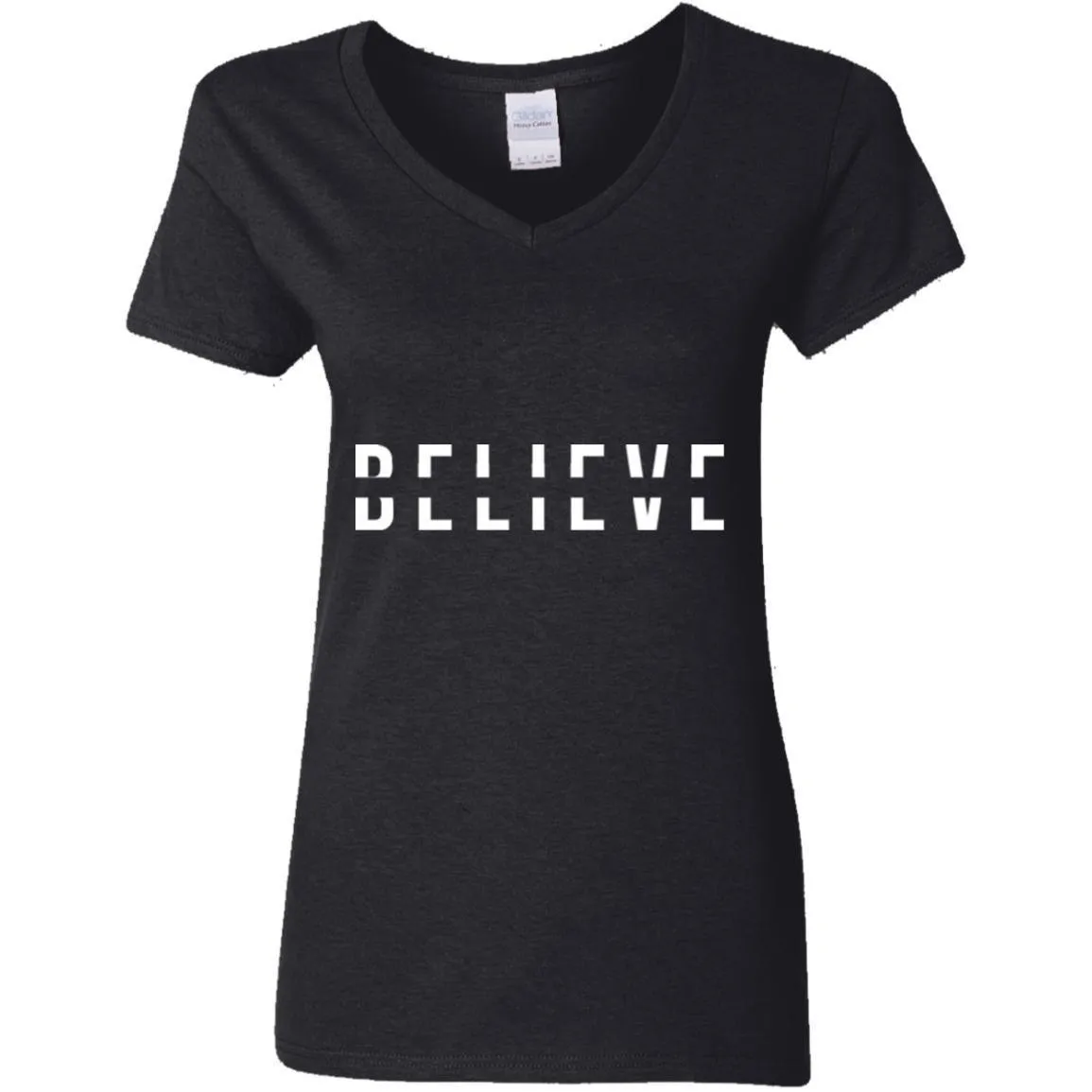 BELIEVE Ladies' V-Neck T-Shirt