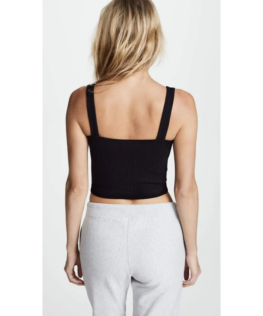 Bestseller Solid Ribbed Brami Black