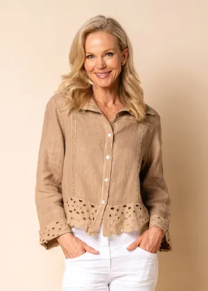 Beti Linen Jacket in Desert