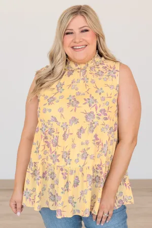 Better Every Time High-Neck Blouse- Yellow