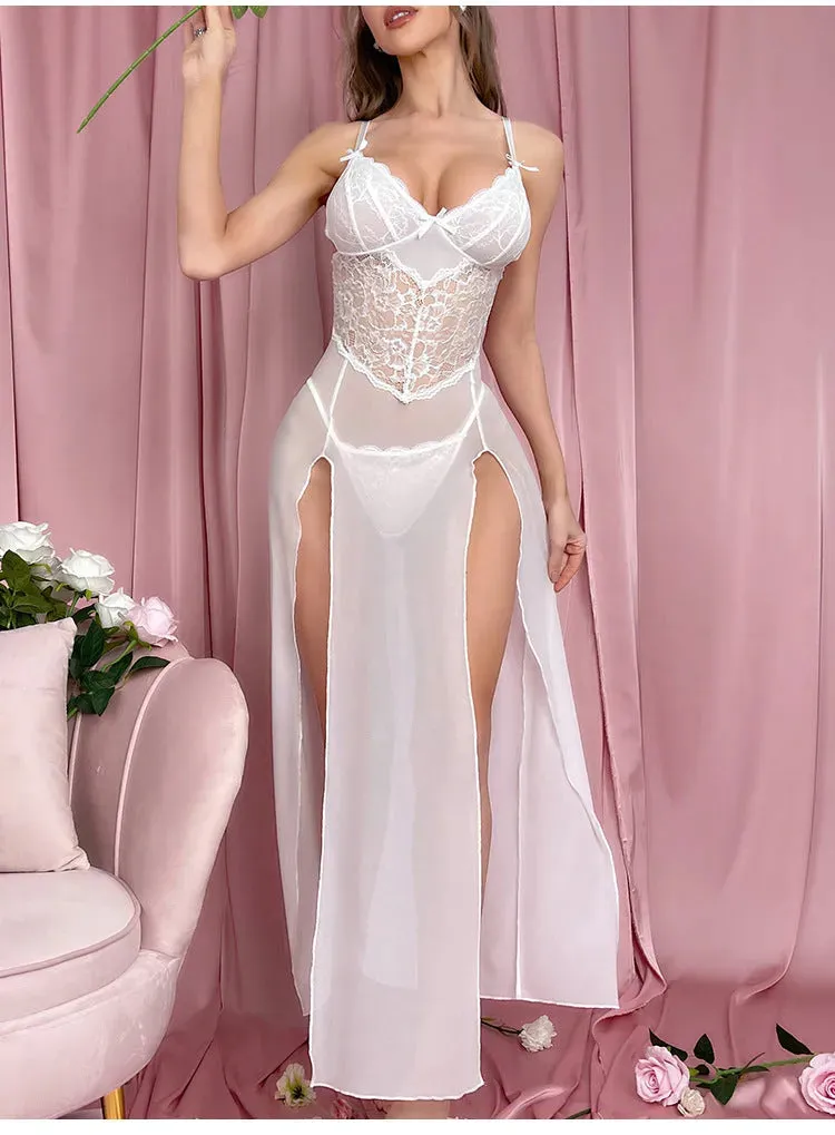 Beyond Bliss White Lace Bridal Lingerie Dress