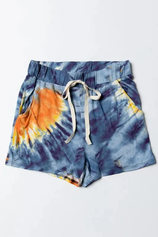 BiBi Tie Dye Print Casual Shorts