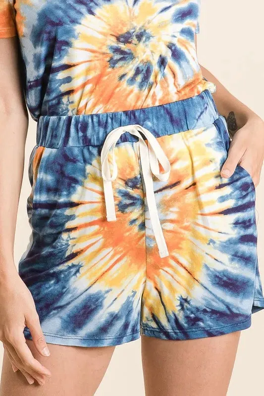 BiBi Tie Dye Print Casual Shorts