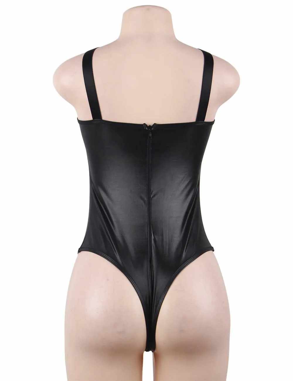 Black & Red Leather Women Sexy Teddy Lingerie Egypt