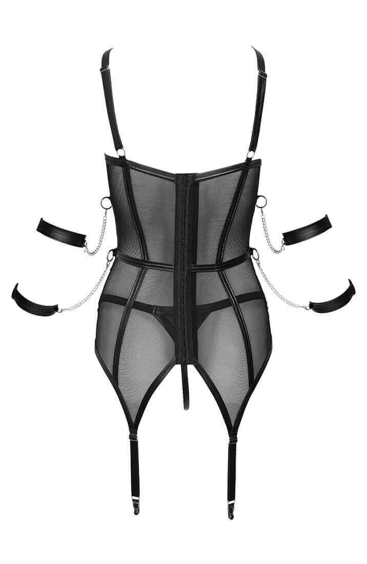 Black bustier with restraints - Intimate Engaging