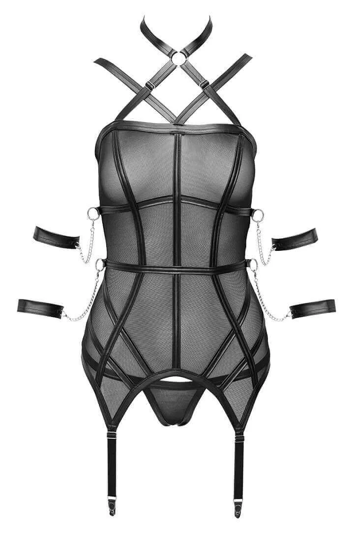 Black bustier with restraints - Intimate Engaging