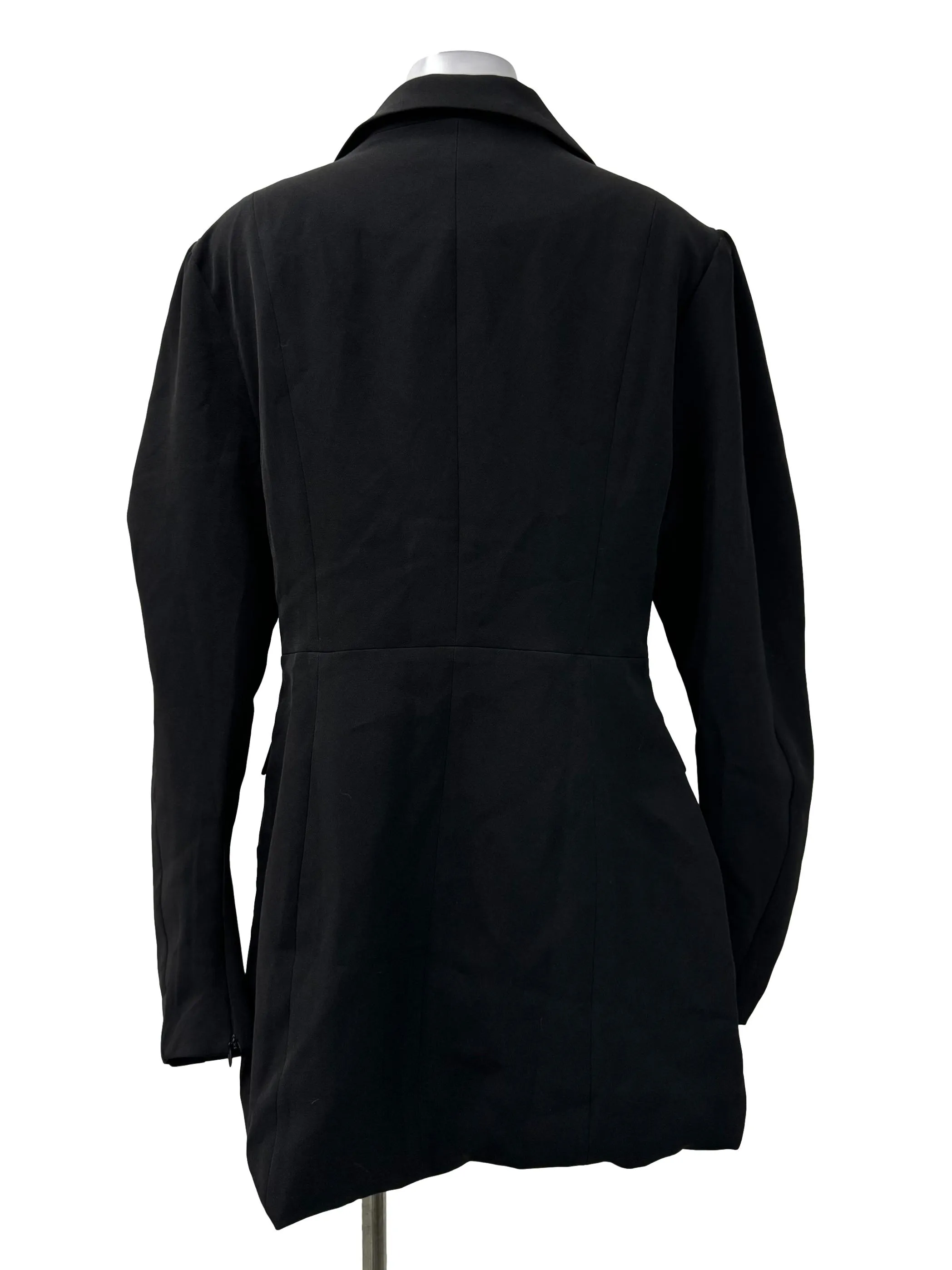 Black Button Fitted Coat