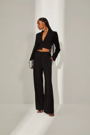 Black Crop Asymmetric Blaze & Pants
