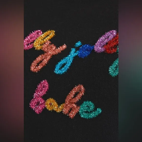 *BLACK FRIDAY SALE* Holly Jolly Babe Festive Tinsel Black Plus Size Sweater