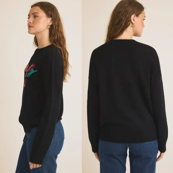 *BLACK FRIDAY SALE* Holly Jolly Babe Festive Tinsel Black Sweater