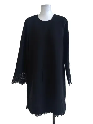 Black Plain Lace Border Long Top