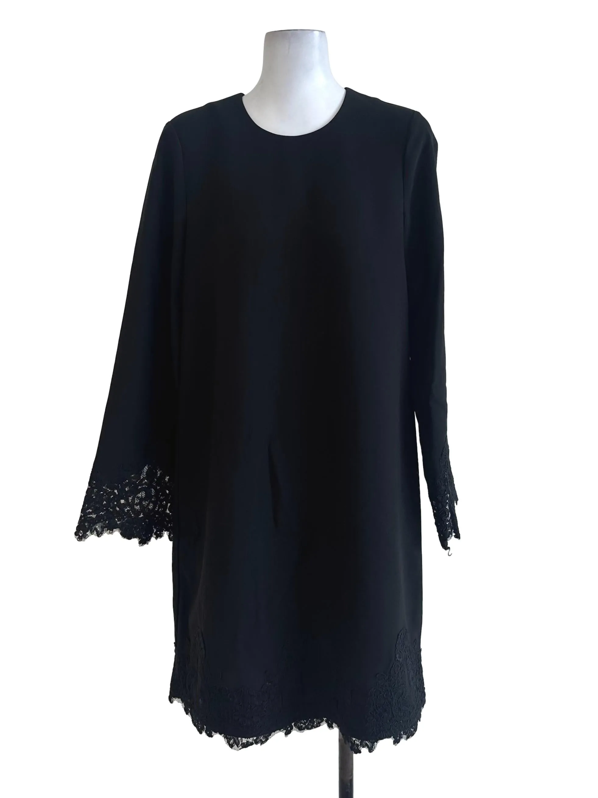Black Plain Lace Border Long Top