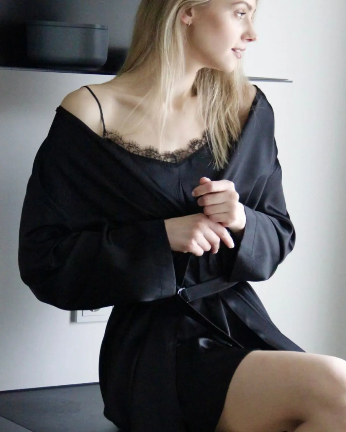 Black Silk Robe