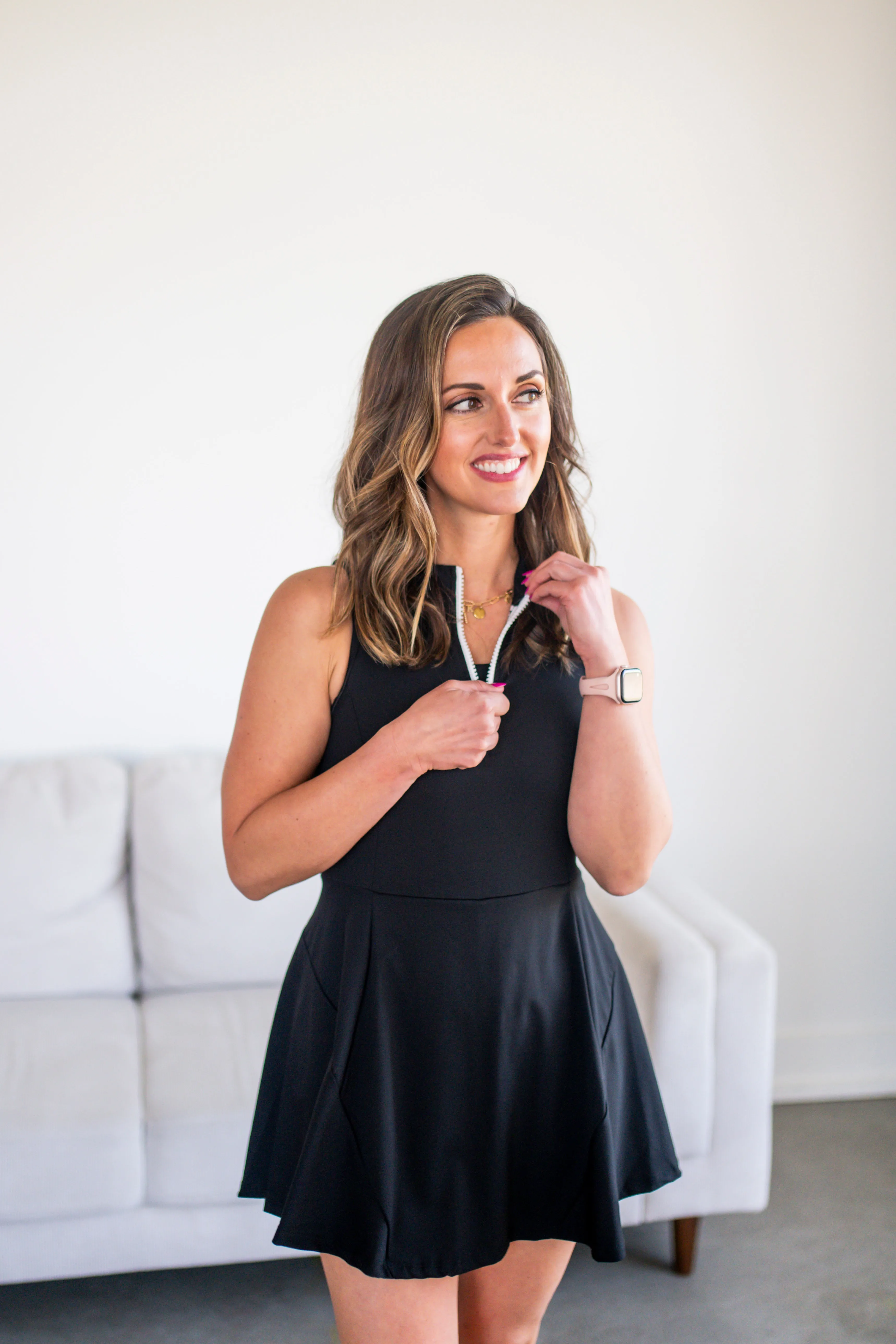 Black Sleeveless Athletic Dress