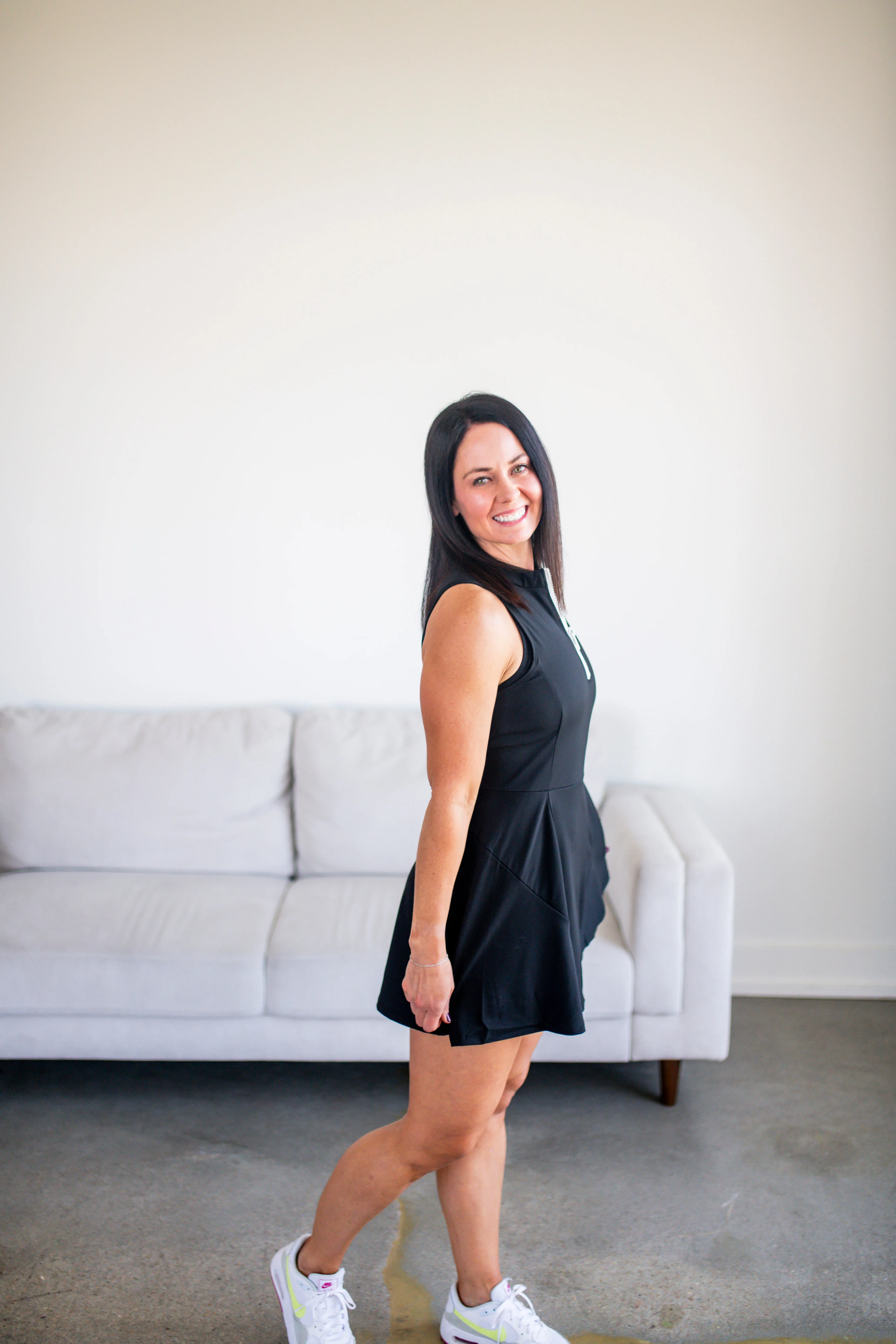 Black Sleeveless Athletic Dress