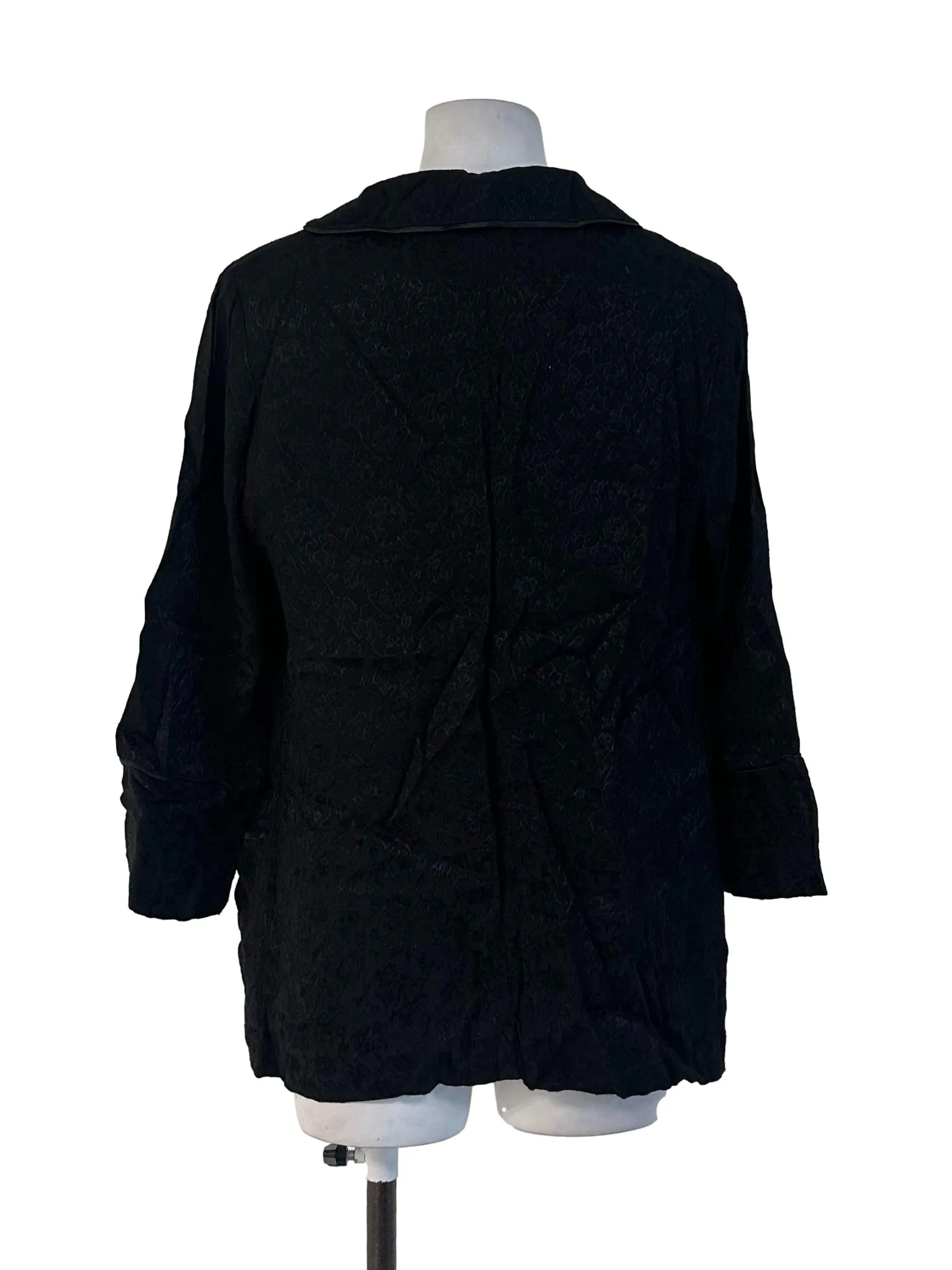 Black Textured Abstract Blazer