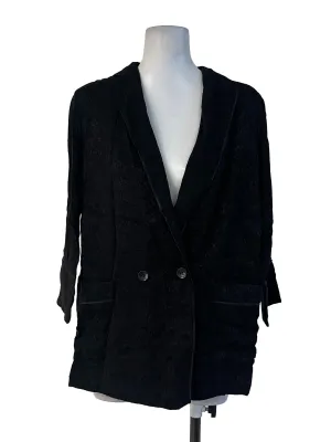 Black Textured Abstract Blazer