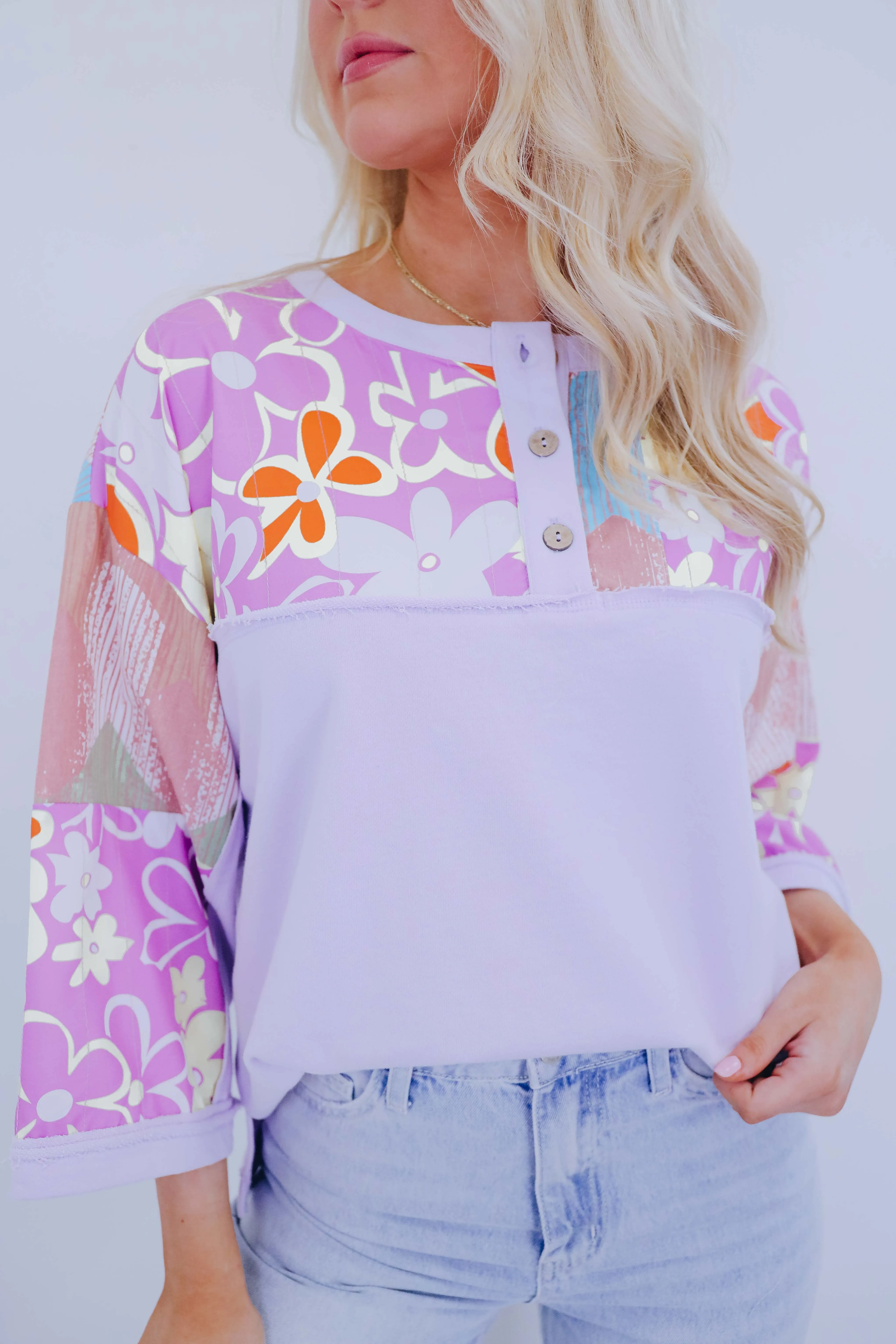 Blossom Floral Print Contrasting Top