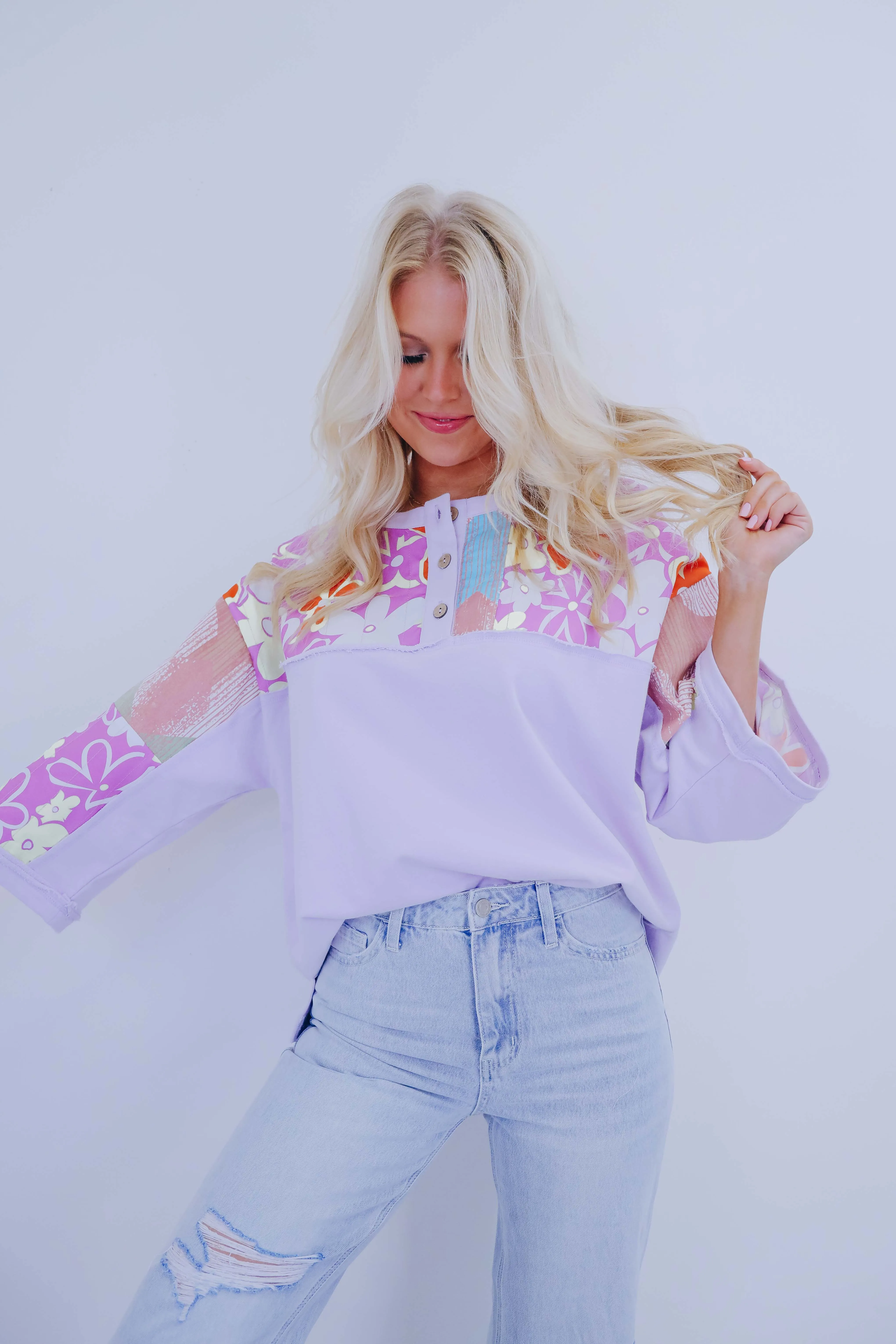 Blossom Floral Print Contrasting Top