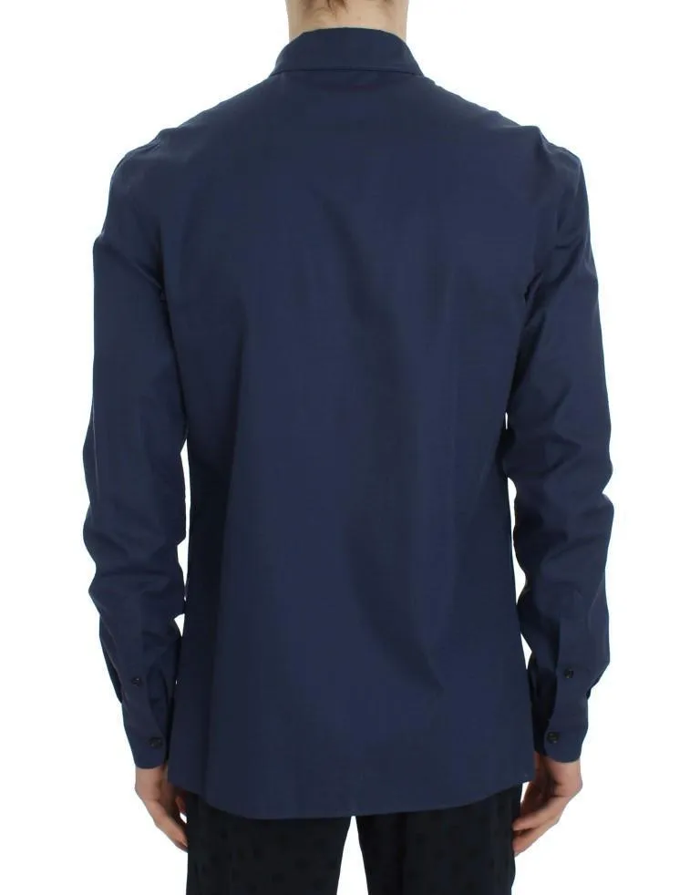 Blue Polka Cotton Pajama Lounge Shirt
