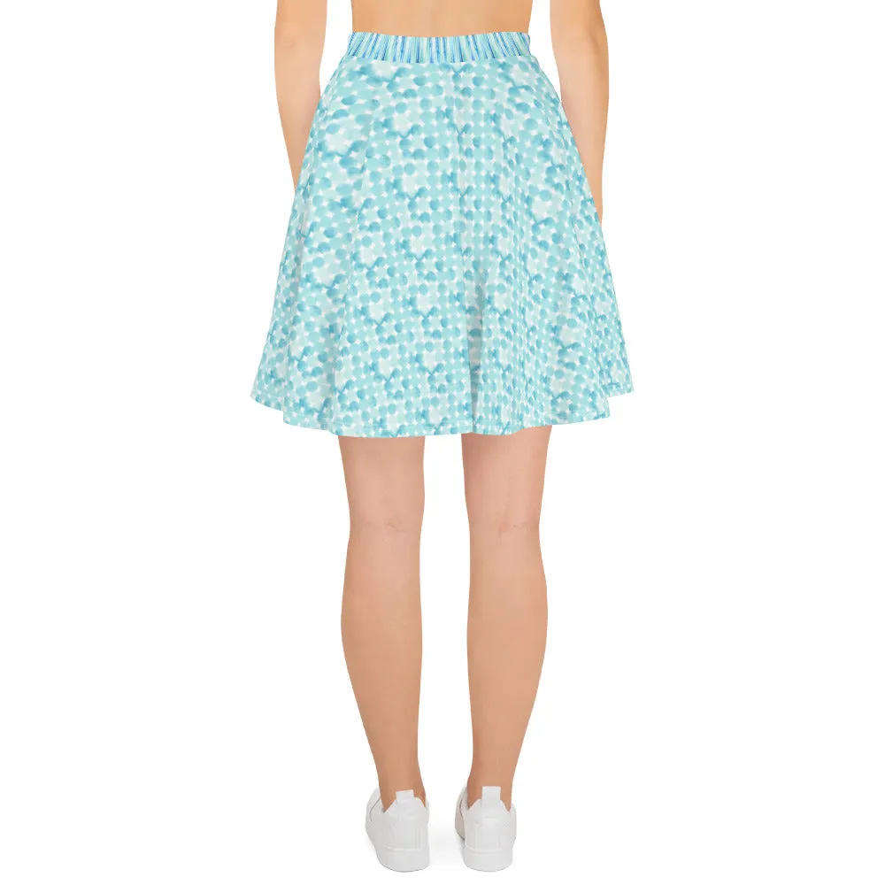 Blue Watercolor Bubbles - Skater Skirt