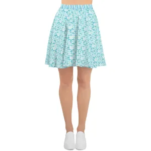 Blue Watercolor Bubbles - Skater Skirt