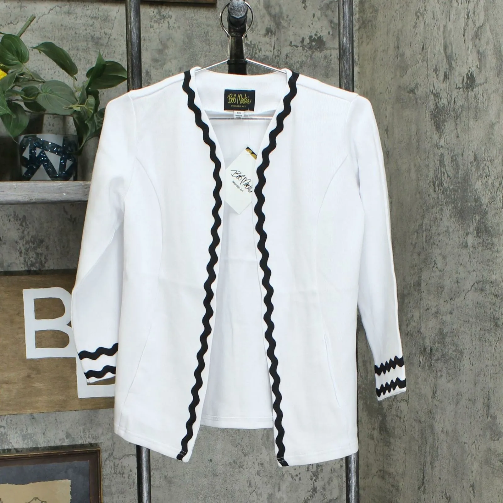 Bob Mackie Women's Rick Rack Rib Knit Jacket