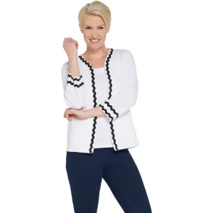 Bob Mackie Women's Rick Rack Rib Knit Jacket