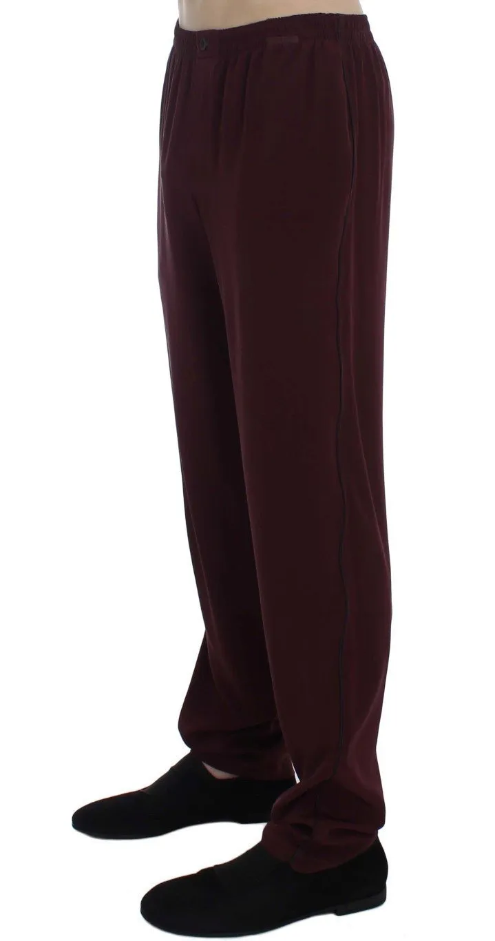 Bordeaux Silk Pajama Pants