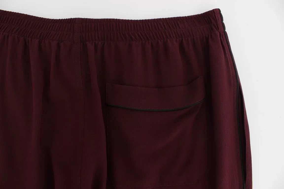 Bordeaux Silk Pajama Pants