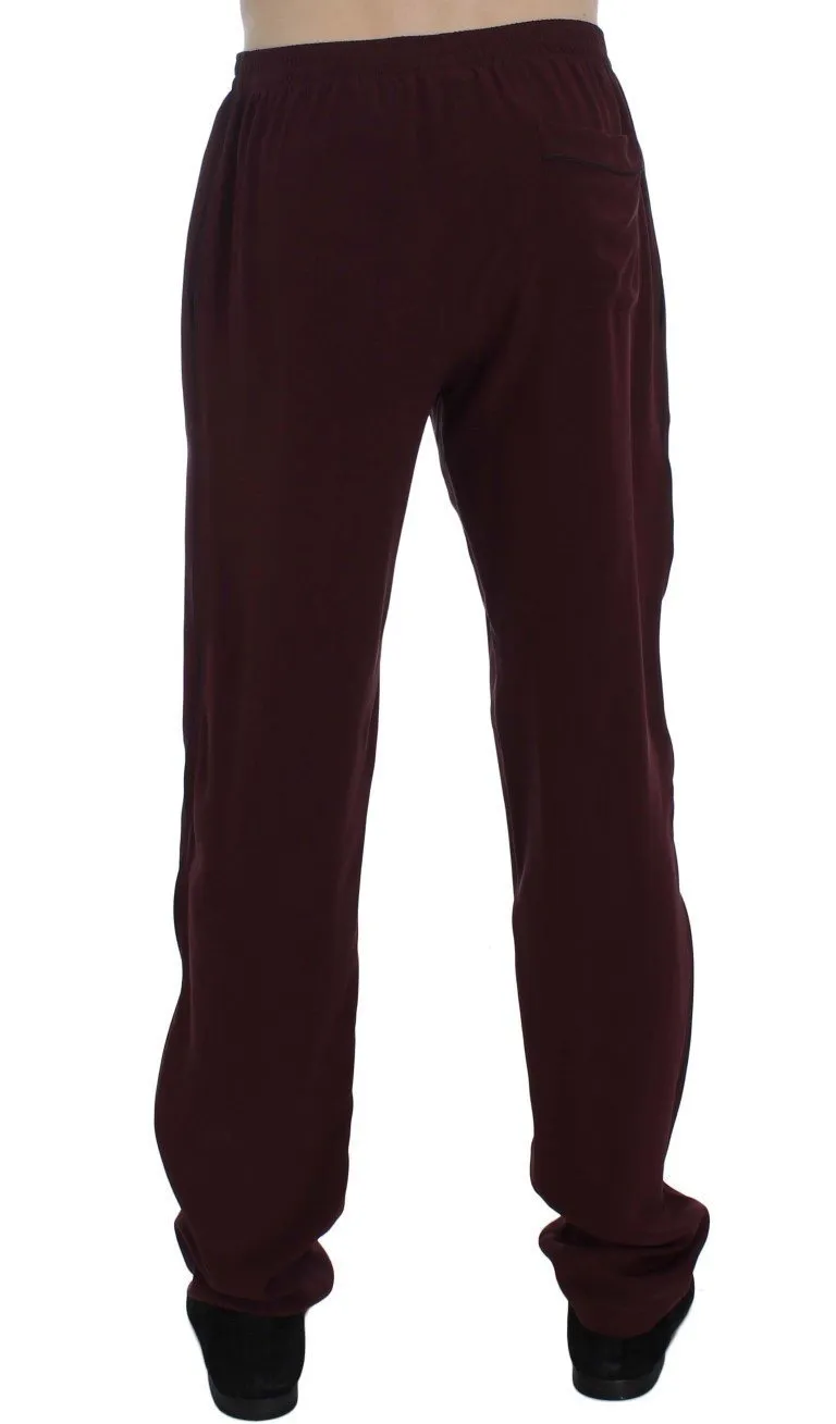 Bordeaux Silk Pajama Pants