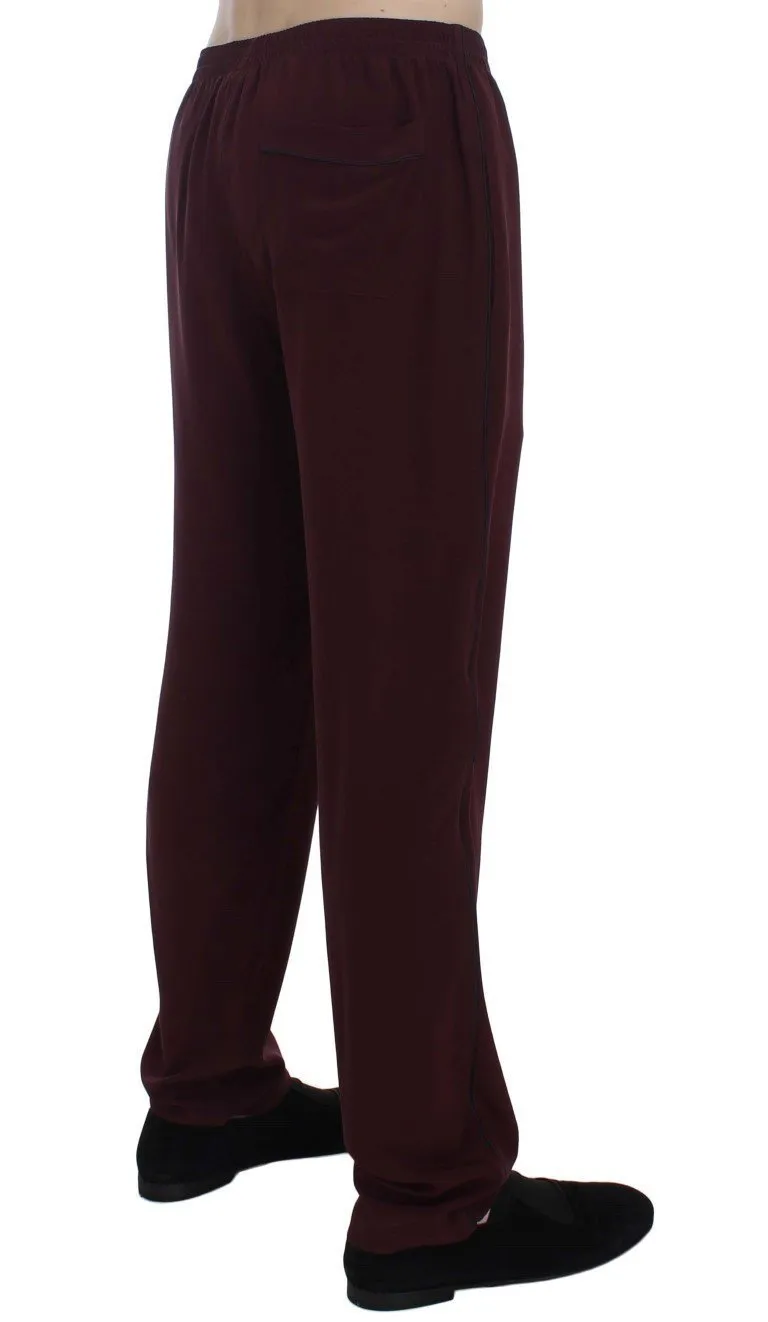 Bordeaux Silk Pajama Pants