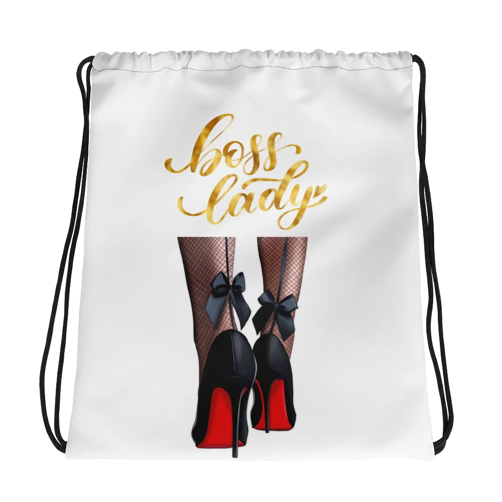 Boss Lady Red Bottoms Drawstring bag