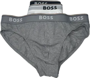 BOSS Multicoloured Three-pack Of Stretch-cotton Briefs With Logo Waistbands UK M