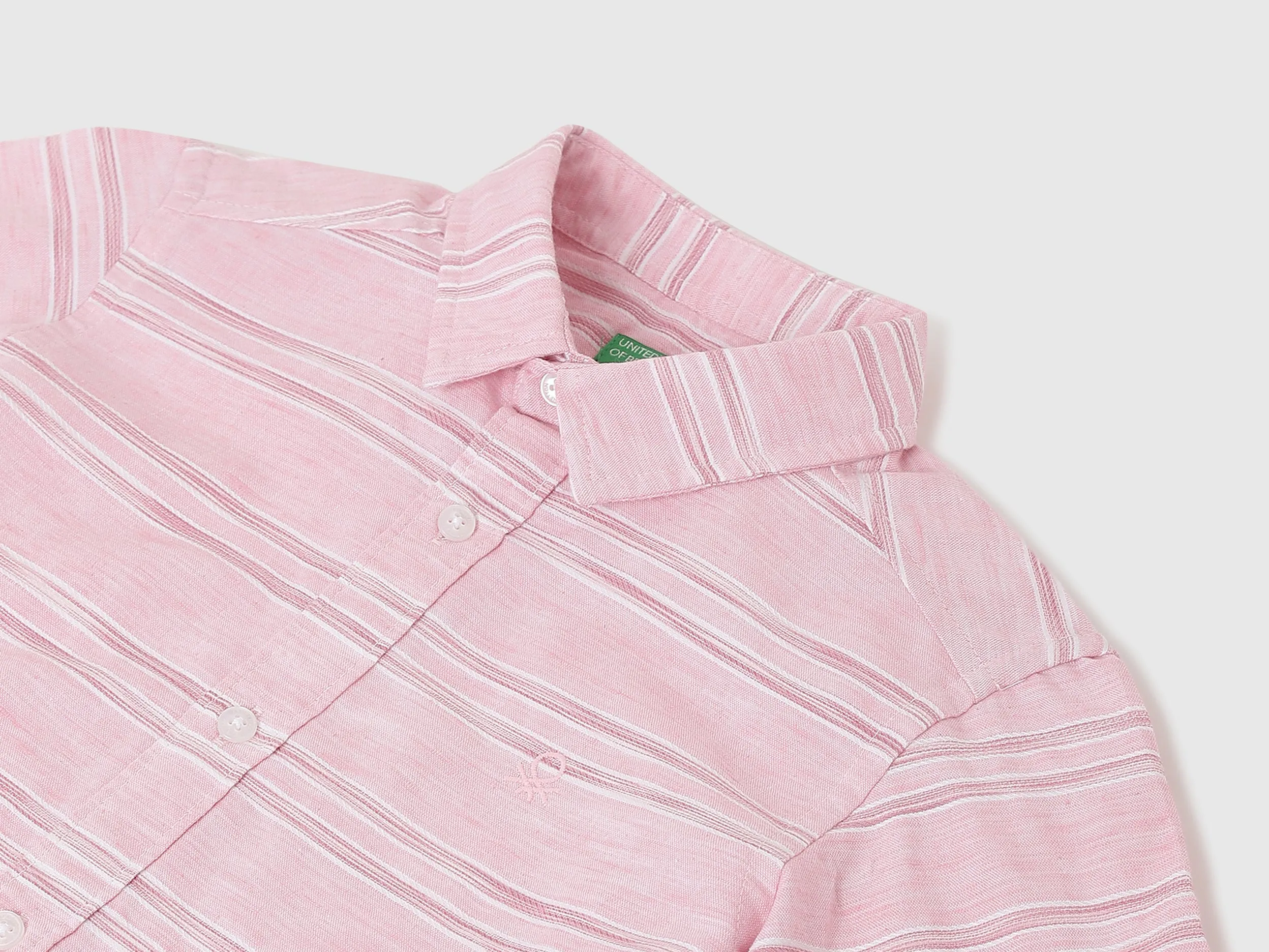 Boys Striped Spread Collar Shirt