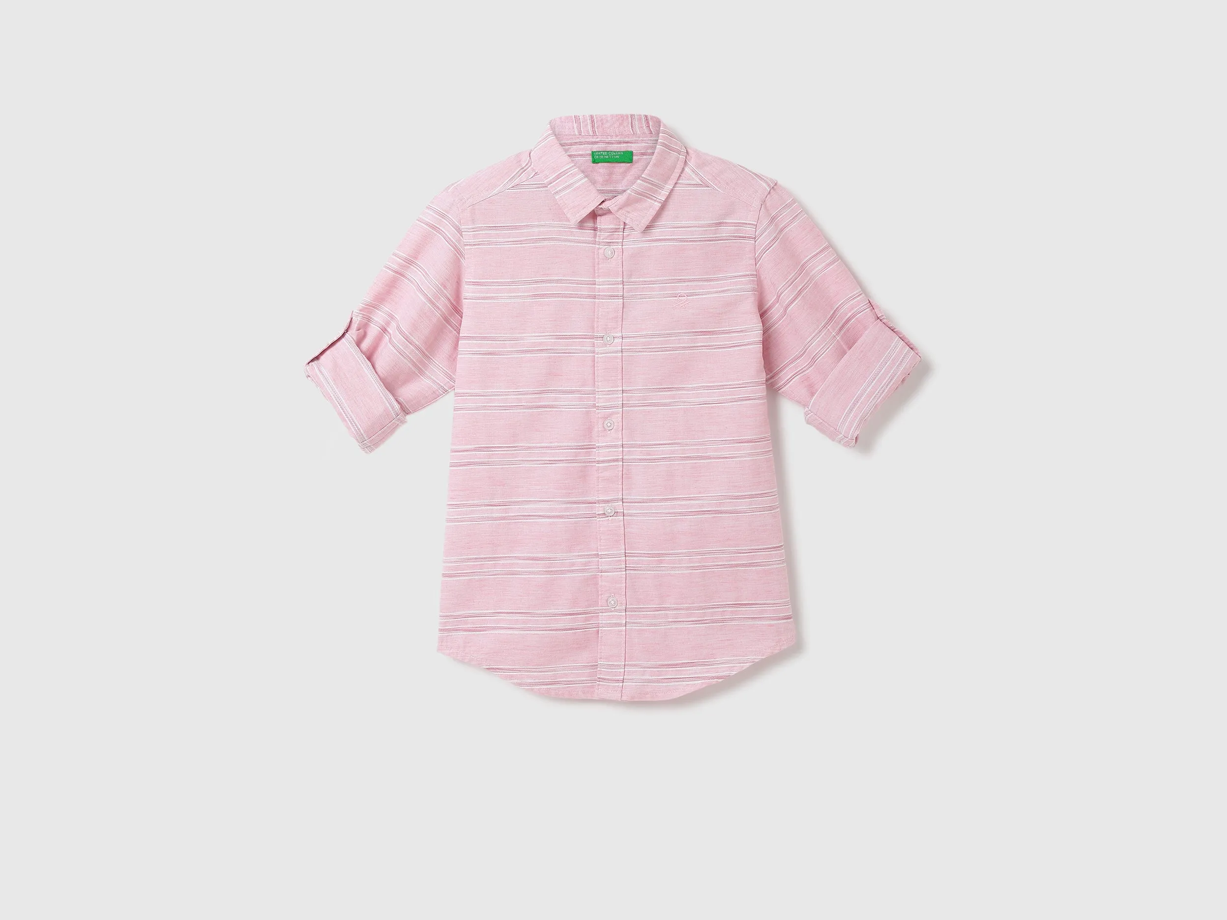 Boys Striped Spread Collar Shirt