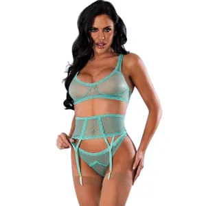 Bra, Cincher & Panty - Aqua