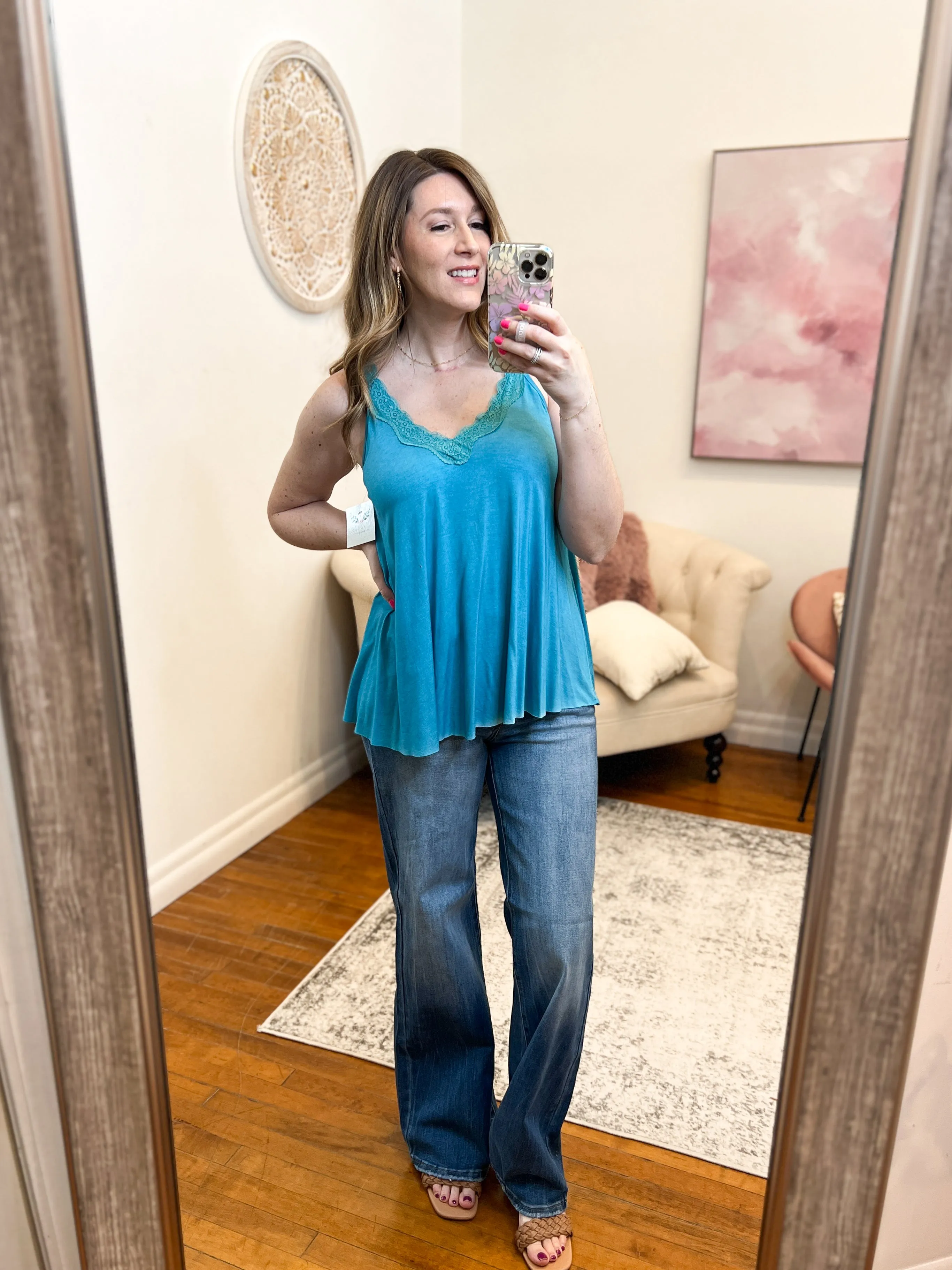 Brandi Lace Racerback Tank FINAL SALE