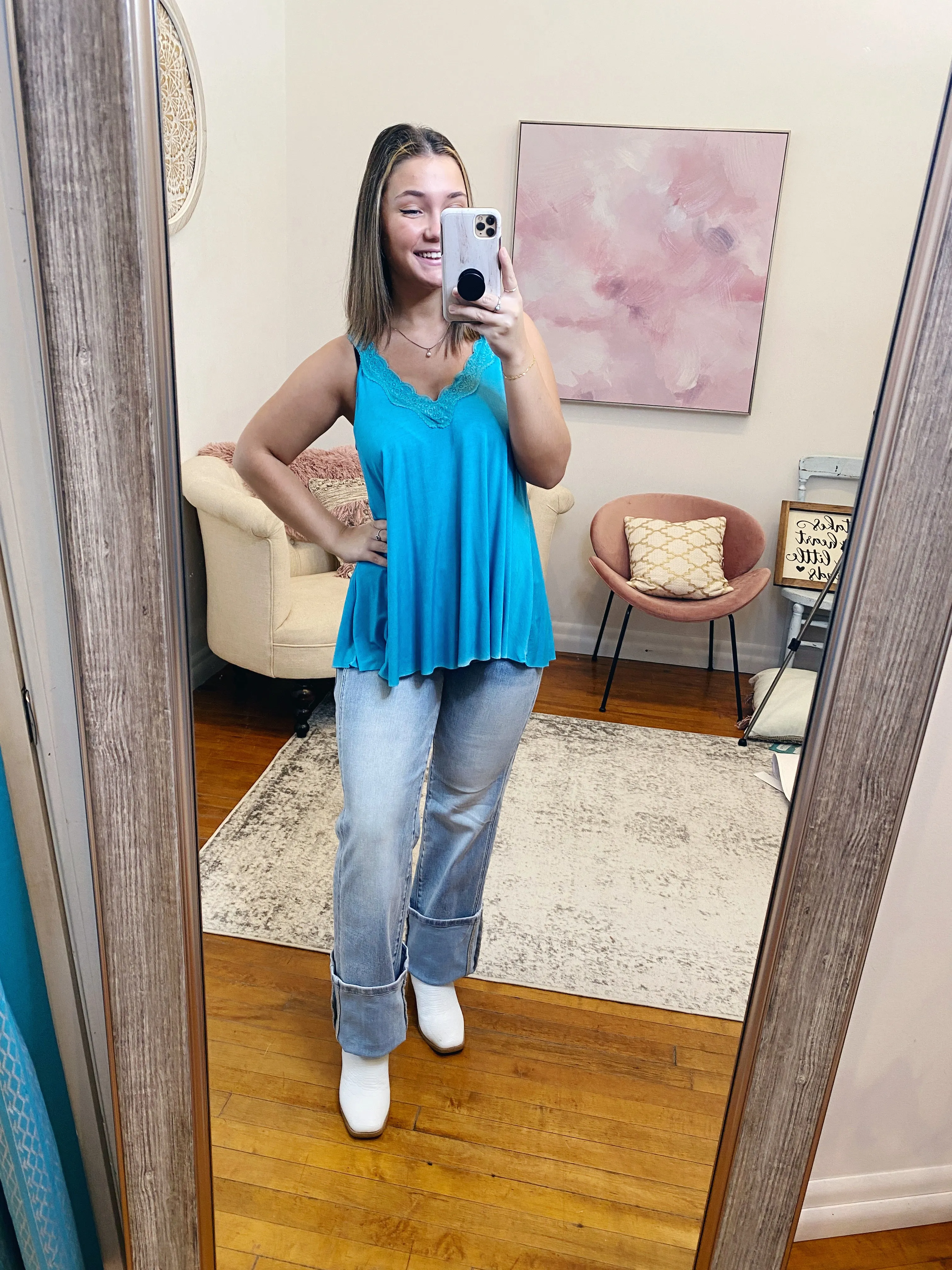 Brandi Lace Racerback Tank FINAL SALE