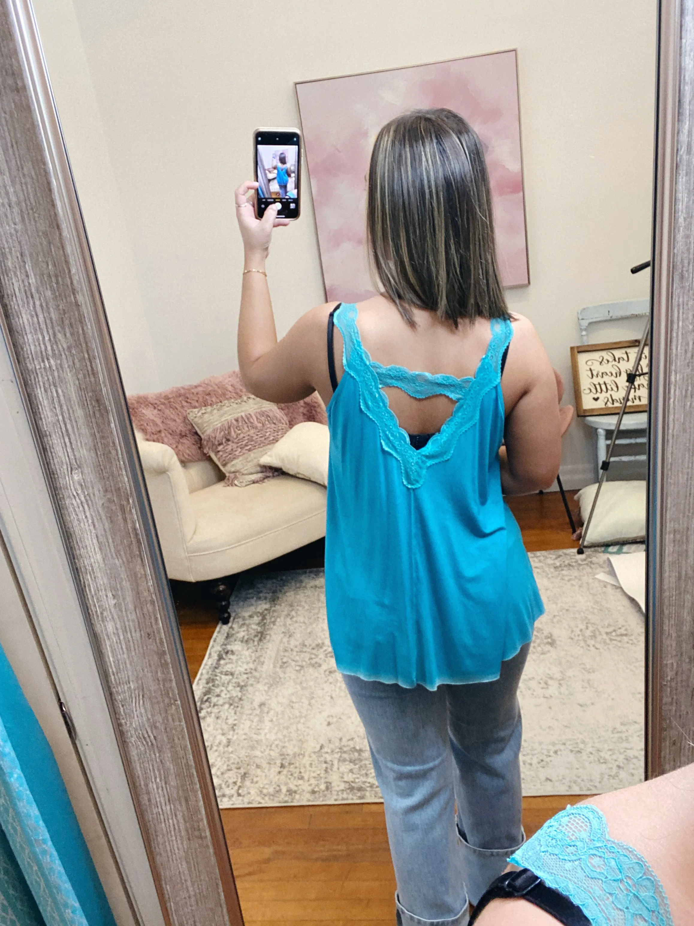Brandi Lace Racerback Tank FINAL SALE