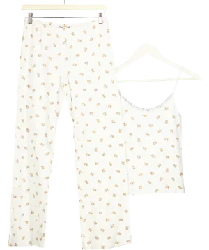 Brandy Melville White Keira Teddy Bear Pants   Teddy Lace Tank UK 10
