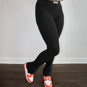 Bright Line High Waist Stretchy Sporty Trousers Stretchy Sporty Casualwear Pants