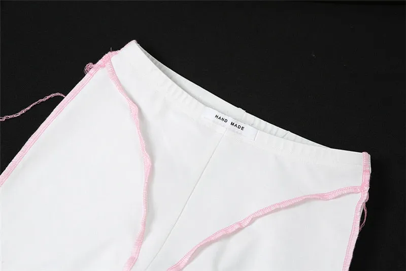 Bright Line High Waist Stretchy Sporty Trousers Stretchy Sporty Casualwear Pants
